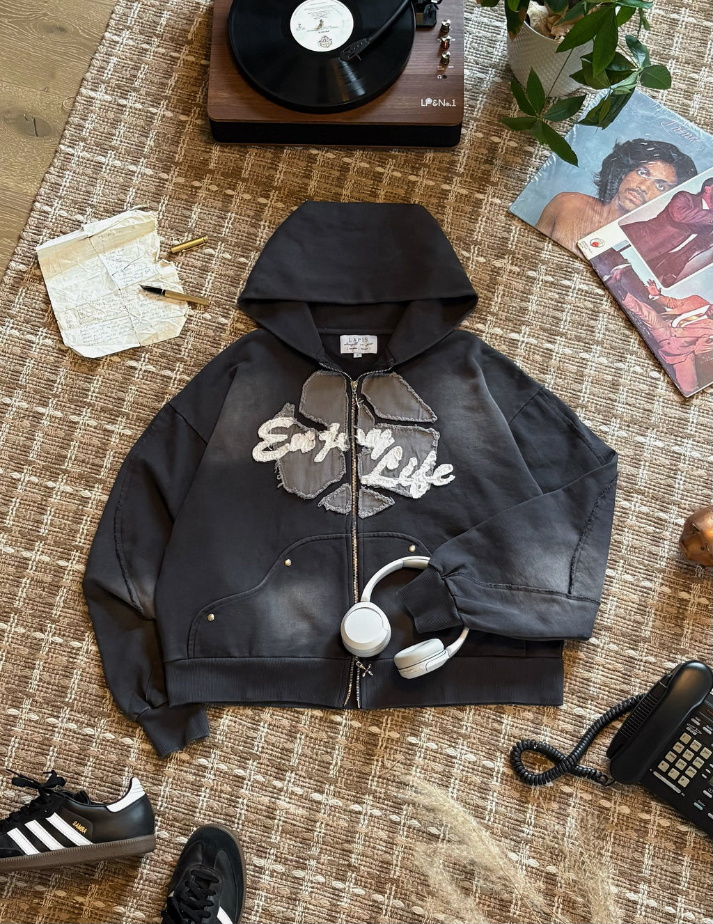 "Moments" Enjoy Life Zip-Up Hoodie • Onyx