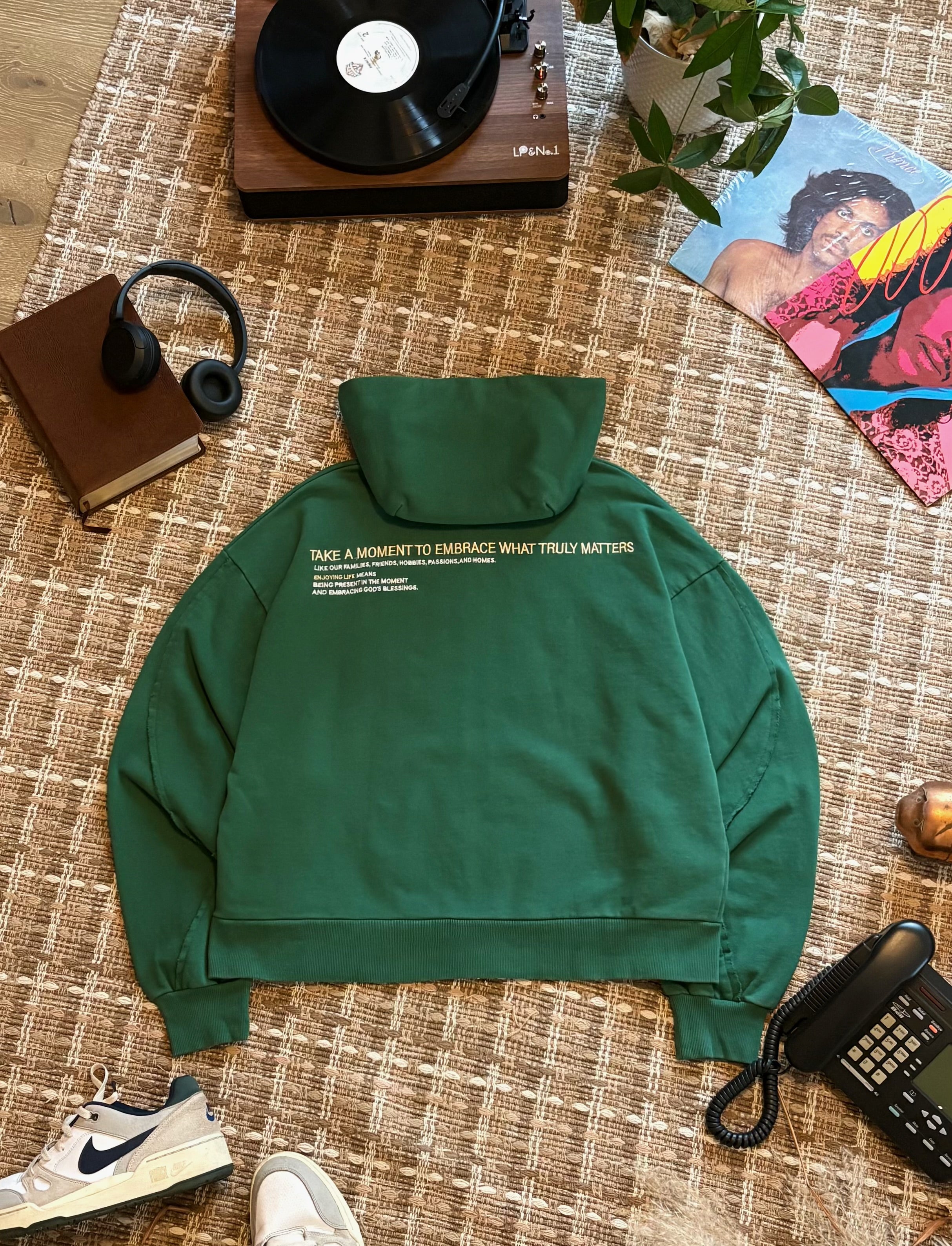 "Moments" Enjoy Life Zip-Up Hoodie • Jade