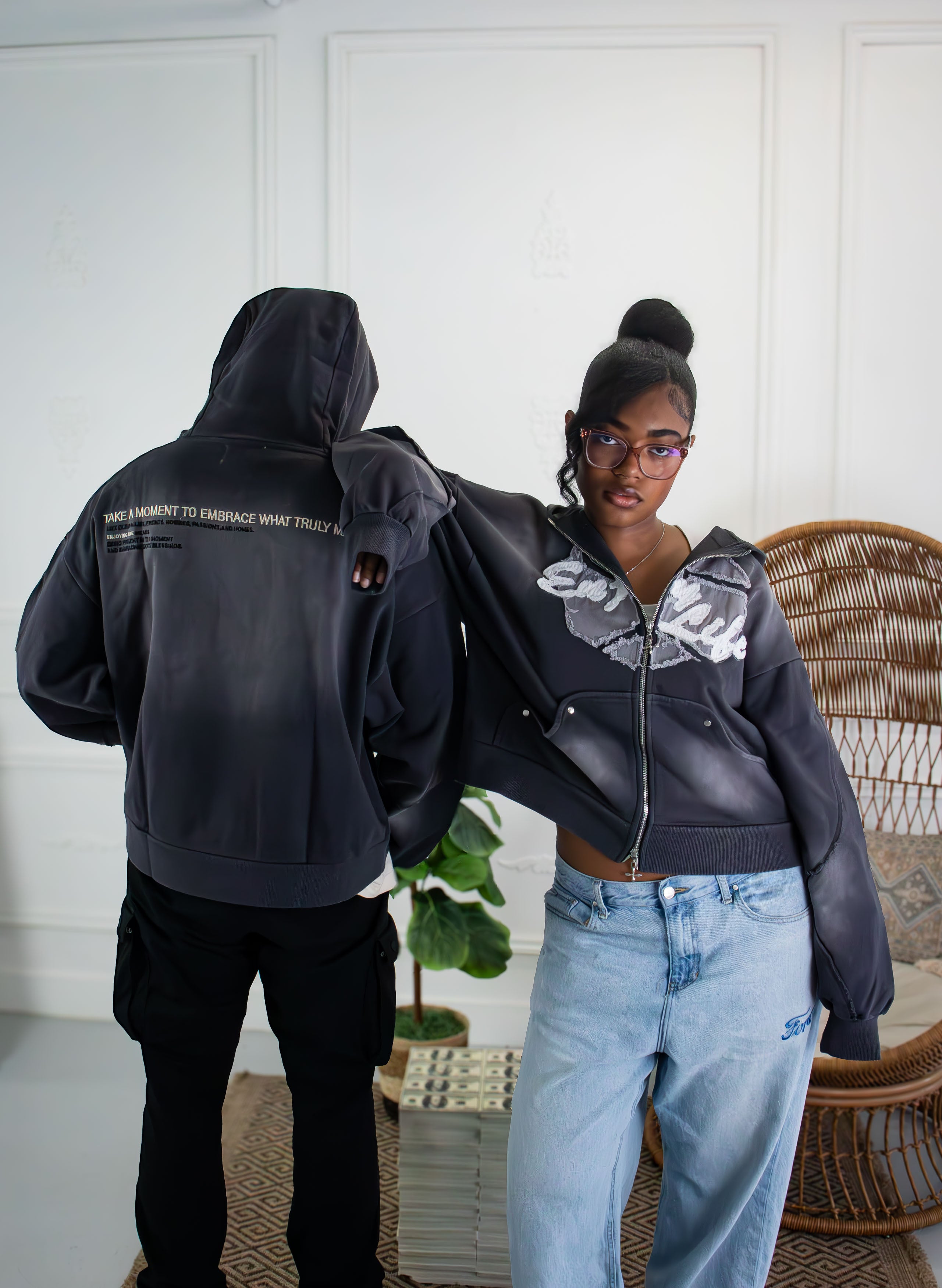 "Moments" Enjoy Life Zip-Up Hoodie • Onyx