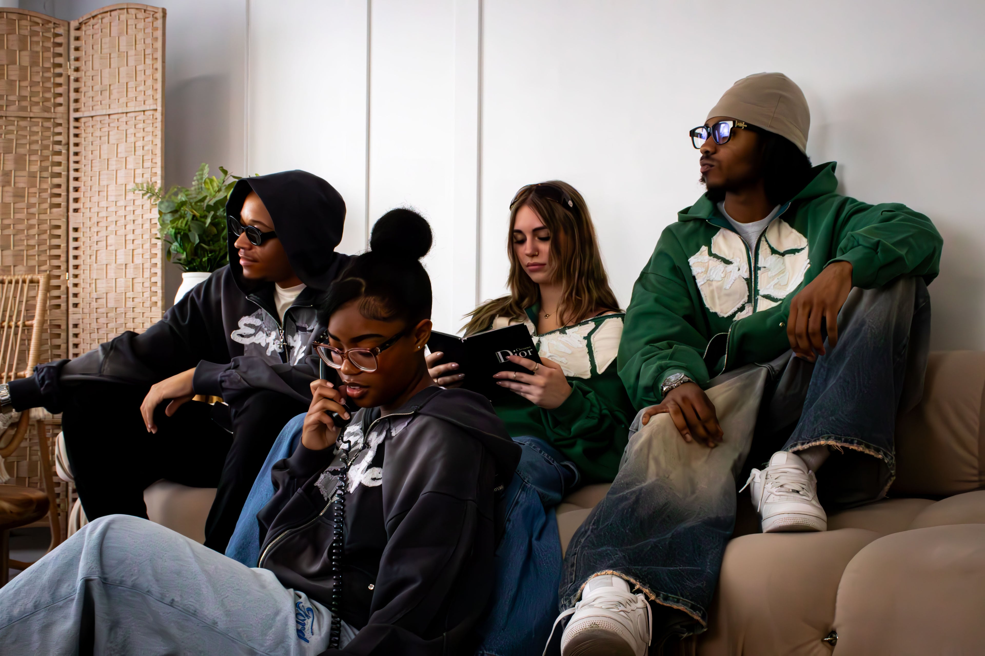 Premium oversized streetwear hoodie collection by Lapis Clo featuring Onyx and Jade colourways made from 100% terry cotton
